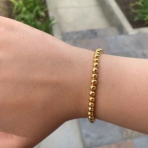 24k shiny gold beaded bracelet